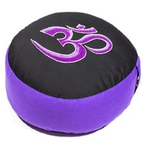 Coussin Méditation OM noir et violet