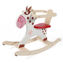 Cheval a bascule poney indien en bois + arceau - scratch - 6184121
