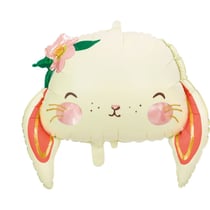 Ballon Aluminium Hélium Lapin Fleuri