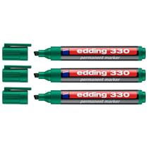Lot de 3 marqueurs permanents EDDING 330 Vert pointe biseautée 1-5 mm