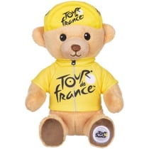 Peluche - Peluche Officielle Ours Tour de France Maillot et Casquette Vainqueur Étape jaune – 15 cm