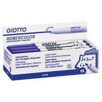 Lot de 12 feutres tableau blanc effaçable à sec - GIOTTO - Pointe ogive moyenne 4 mm - Bleu