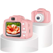 Appareil Photo Enfant 8MP HD Ecran 2.0 Pouces Portable SLR Jouet Numérique - Rose + SD 16 Go - Yonis