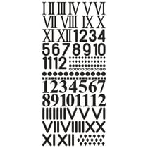Ecriture autocollante Chiffres p. horloge, 10x23cm, noir