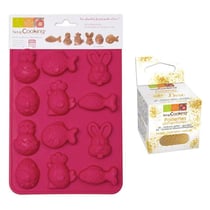 Moule Chocolats de Pâques + paillettes dorées