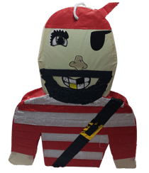 Piñata Pirate Blanc et Rouge Anniversaire et Fête Enfant