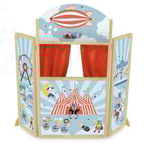Théâtre circus en bois, michelle carlslund - vilac - 8557 - marionnettes