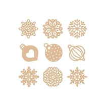 27 mini silhouettes en bois flocons- ARTEMIO
