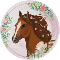 8 Assiettes Cheval