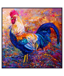 Carré simili cuir 44x44 cm coq