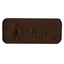 Ecusson Polo Club marron thermocollant 7cmx3cm