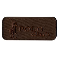 Ecusson Polo Club marron thermocollant 7cmx3cm