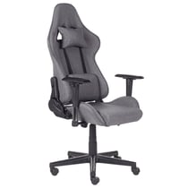 Siège de Gamer Gris Foncé en Tissu Nylon et Métal Ergonomique à Rotation 360 °et Repose-Bras ajustables Roulettes à Fonction de Freinage