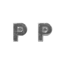 Lettres en cire - P - , argent, 9mm, 2 pces