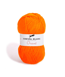 Fil à tricoter ORIENT - Cheval Blanc 271 Orange fluo