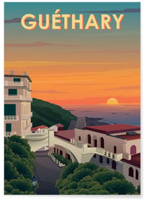 Affiche ville Guéthary | A3 : 29,7x42cm