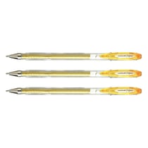 Lot de 3 Rollers encre gel Signo UM120SP Pointe Large 1 mm Or Pailleté