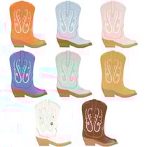8 Assiettes Western Bottes de Cowboy