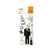 Autocollants en relief à paillettes - Mariage Homme