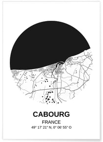 Affiche Carte Cabourg | A3 : 29,7x42cm