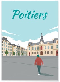 Affiche ville Poitiers | A3 : 29,7x42cm