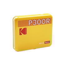 KODAK Mini Retro 2 P300 - Mini Imprimante Connectée (Photo format Carré 7,6 x 7,6 cm - 3 x 3'', Bluetooth, Batterie Lithium, Sublimation Thermique 4Pass, 8 photos incluses) Jaune