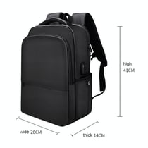 Sac À Dos Ordinateur Imperméable USB Grande Capacité Pour PC Portable 15 Pouces Noir YONIS