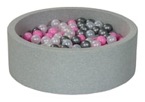 Piscine à balles Aire de jeu + 300 balles perle, rose clair, argent - Velinda
