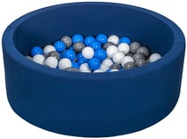 Piscine à balles Aire de jeu + 150 balles bleu marine blanc,bleu,gris - Velinda