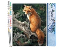 Peinture par Numéro Figured'Art - Renard dans les Fougères - Kit de Loisir Créatif DIY Numéro d'Art Complet - 40x50cm sans châssis en bois