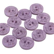 Bouton 2 trous mouton 15mm Violet lilas