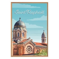 Tableau mural encadré illustration Saint-Raphaël 65x97 cm