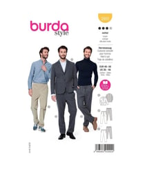 Patron Burda 5955 - Costume homme avec pantalon décontracté et veste classique du 48 au 58 (FR) taille n°FR 48-58