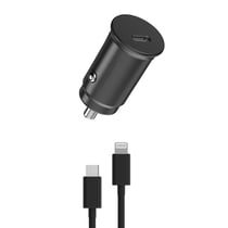 Myway Pack Chargeur Voiture Voiture 20W avec USB-C Lightning Charge Rapide Noir