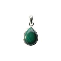 Pendentif Malachite Argent 925 Forme goutte Petit modèle - Omsaé