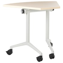 Bureau d'Angle Marron Clair Structure en Métal Plateau en MFC 90 x 64 cm Pliable avec Roulettes Style Moderne