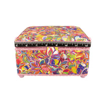 Boîte à couture 20x20x11cm bouquet de fleurs multicolores