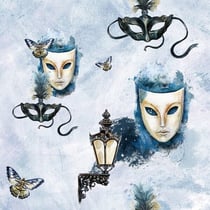 Lot de 4 serviettes en papier découpage collage 33 cm MASQUE CARNAVAL D 223