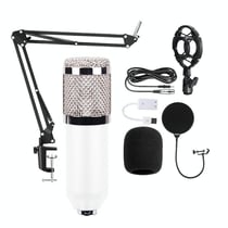 Microphone Condensateur Avec Carte Son USB Pour Enregistrement Audio Noir YONIS