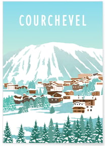 Affiche ville Courchevel | A3 : 29,7x42cm