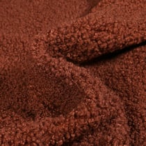 Tissu Fausse fourrure Teddy Bouclettes Camille Cacao - Au mètre