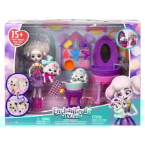 Enchantimals le salon de toilettage - poupee caniche, chiots, accessoires - mattel - hhc20