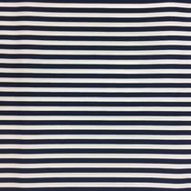 Tissu Coton imprimé marinière Bleu marine et blanc