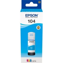 Bouteille d'encre Epson EcoTank 104 - Cyan - 65 ml - C13T00P240