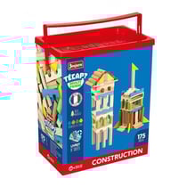 Baril tecap multiform 175 pieces en bois - jeujura - 8347 - jeu construction