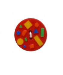 Carte de 2 boutons Pizza 18mm - Distrifil Rouge