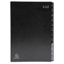 Trieur rigide Economique Ordonator 12 compartiments numériques - 24x34cm - Noir - x 12 - Exacompta