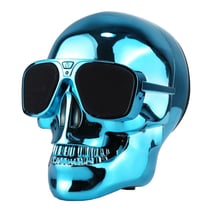 Enceinte Bluetooth Skull Design Son HD Pour Smartphones Compatibilité Universelle Bleu YONIS
