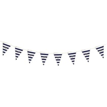 Guirlande Fanions Festonnées Marinière et Or - 3m