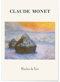 Affiche Claude Monet - Meules de Foin | A3 : 29,7x42cm